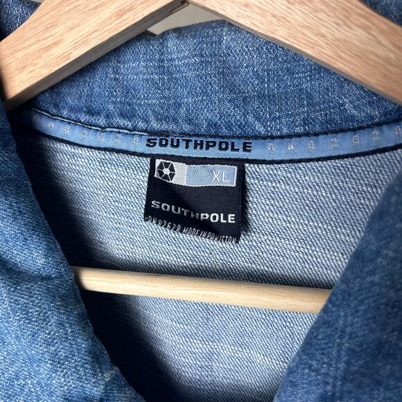 NWT Southpole Embroidered Y2K XL Light Wash Denim Jacket - Picture 5 of 7